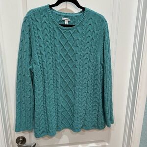 Croft & Barrow Super Soft & Warm Long Sleeve Sweater 2X Aqua